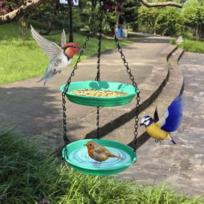 Hanging Double Layer Bird Feeder Large Capacity Durable Bird Water Bowl Convenient Dual-purpose Bird Feeding Dish Outside Patio
