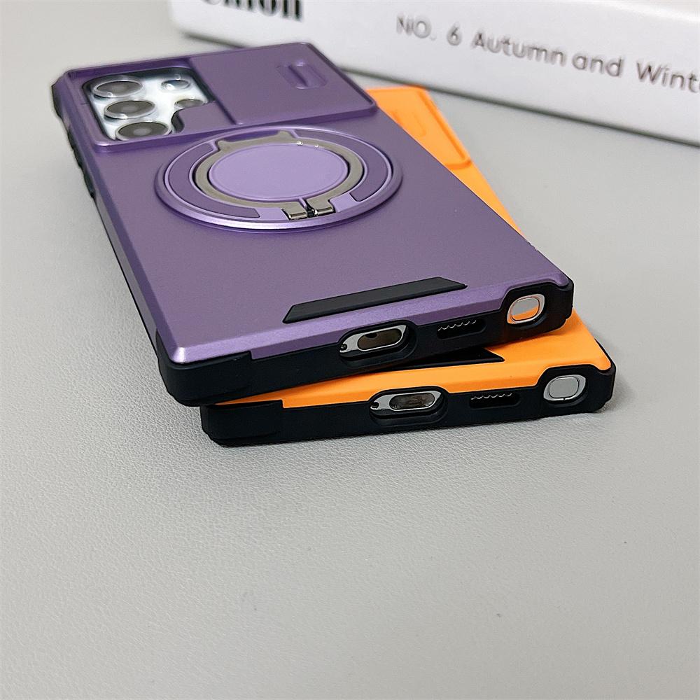 Luxury Rotating Hidden Metal Ring Car Holder Armor Case For Samsung S25 S24 Ultra S21 S22 S23 Ultra Plus S20 FE  A54 A13 A14 A15