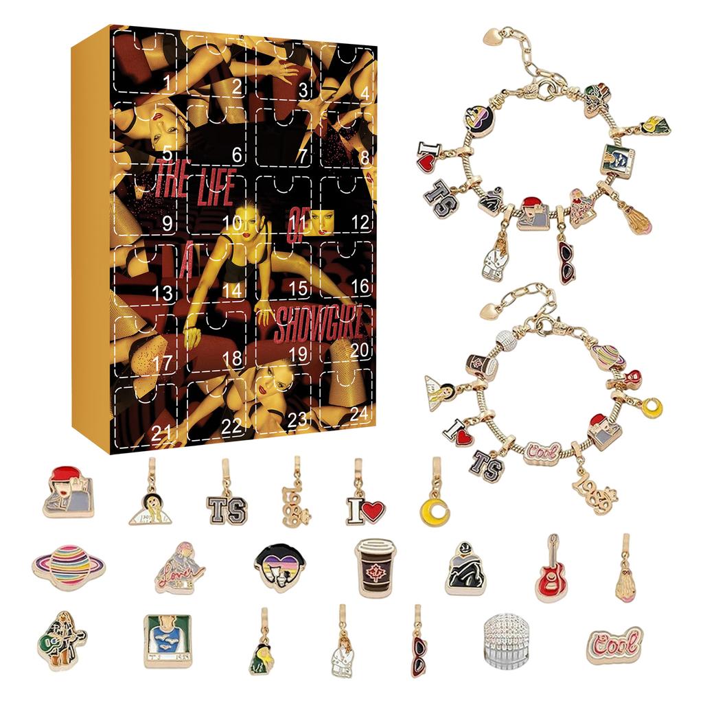 3D  Countdown Calendar Gift, DIY Bracelet Making Kitforkids And Adults, 24-Day Christmas Countdown Calendar Jewelry Gift