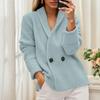 Women's Fall/Winter 2025 Lapel Double-Breasted Knitted Cardigan Sweater Coat