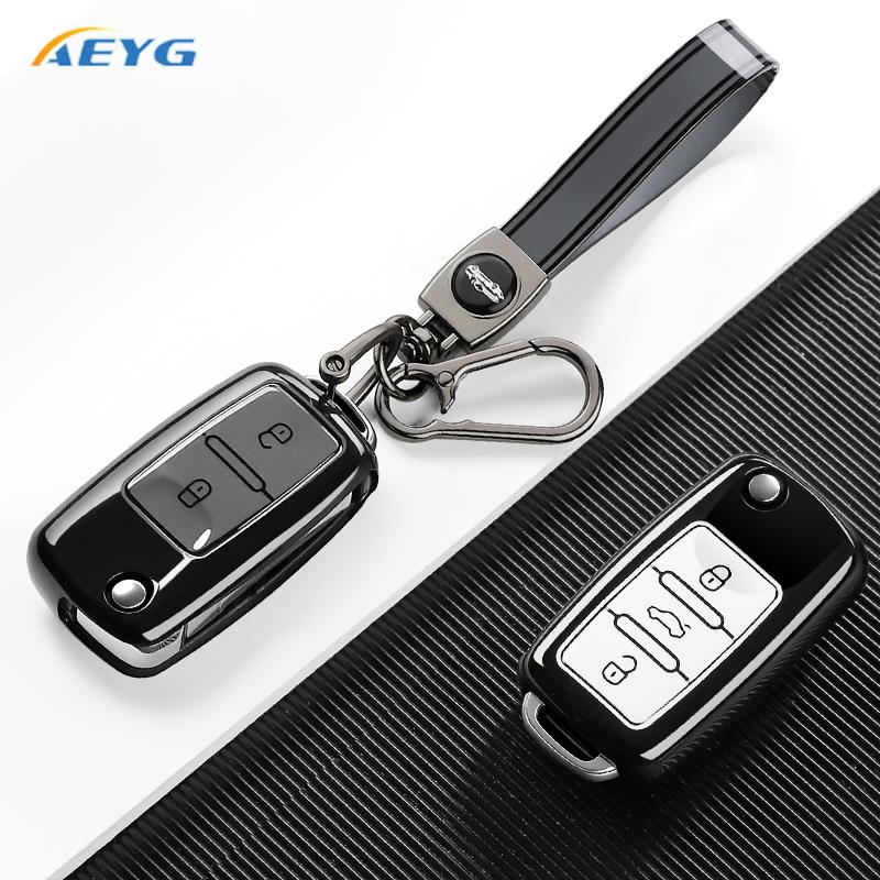 Key Case Cover Holder Fob Keychain For Vw Volkswagen Polo Tiguan Passat B5 B6 B7 Golf 4 5 6 Mk6 Jetta Lavida For Skoda Octavia