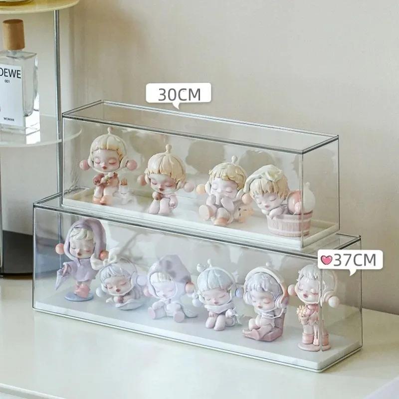 Cute Acrylic Display Case for Mini Collectibles 6 Tier Stackable Shelf Dustproof Cabinet for Blind Box Toys and Anime Figures
