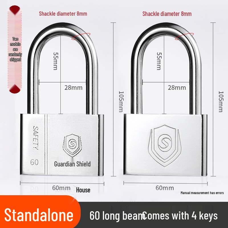 Extended Padlock Cabinet Lock, Long Beam & Handle, U-Shaped Household Door Lock
