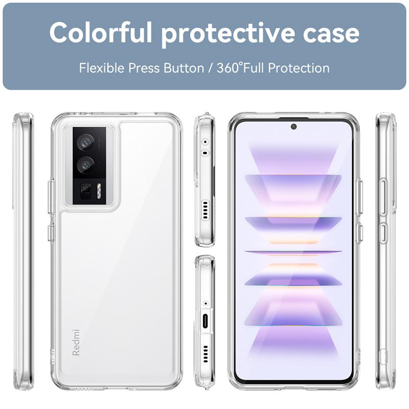 Für Poco F5 Pro Hülle Xiaomi Poco F5 Pro Capas Neue stoßfeste Stoßstange klar transparent mehrfarbig Fundas Poco F5 Cover