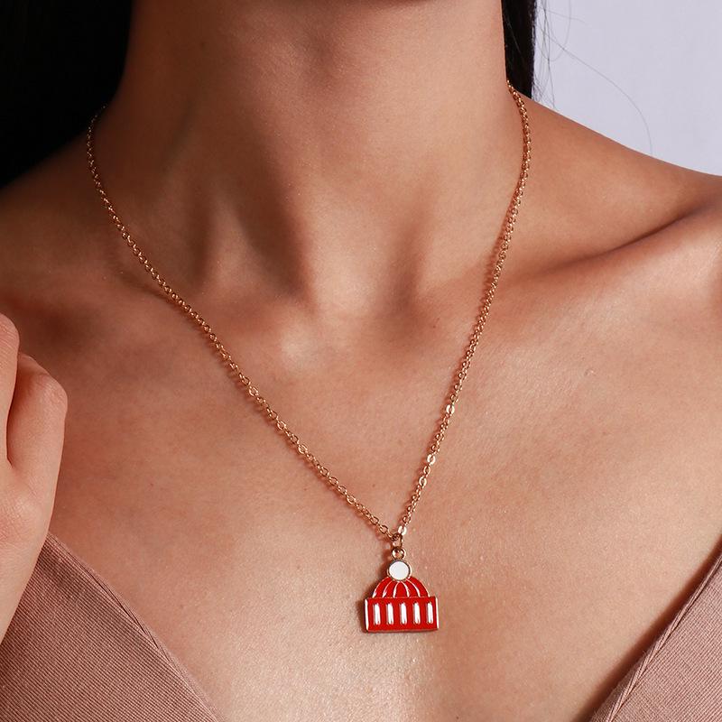 European & American Christmas Necklace Set: Reindeer, Cane, Santa Claus & Tree Pendants