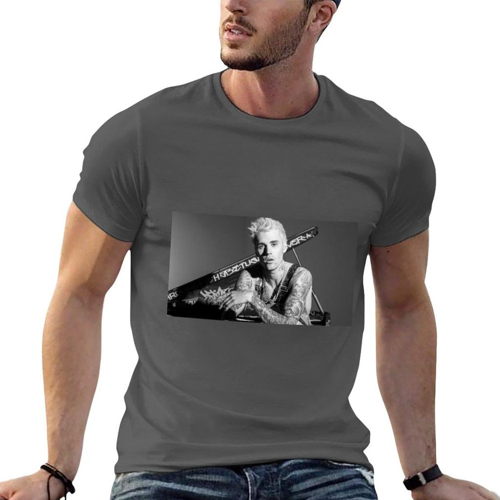 Justin Biber Tshirt Work Short Sleeve Cotton Top