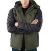 Unisex Colorblock Zipper Pocket Hooded Jacket Men's Casual Plush Jacket