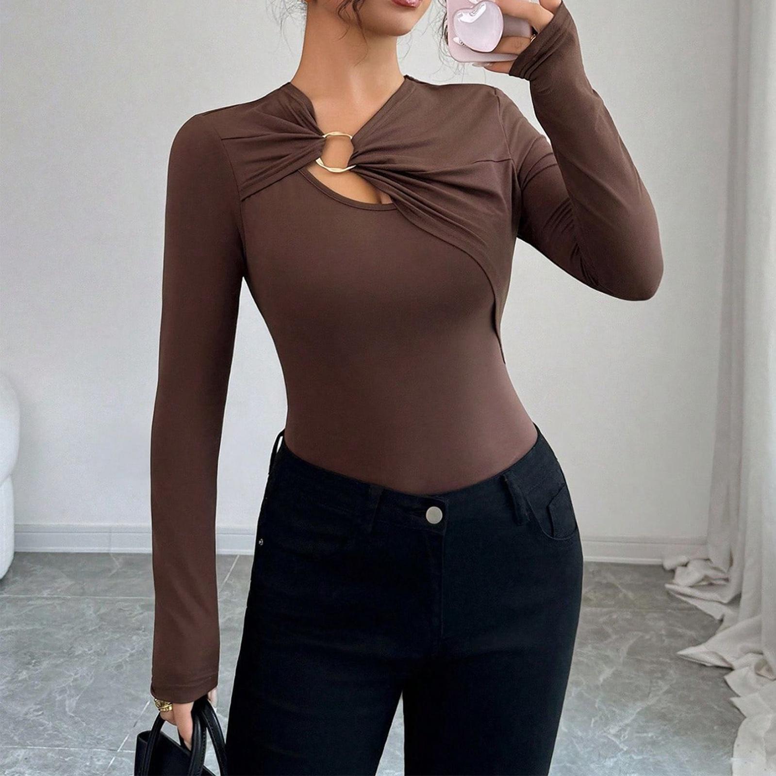 

Women s Fashionable Long Sleeve Elegant Commuting And Casual Top L