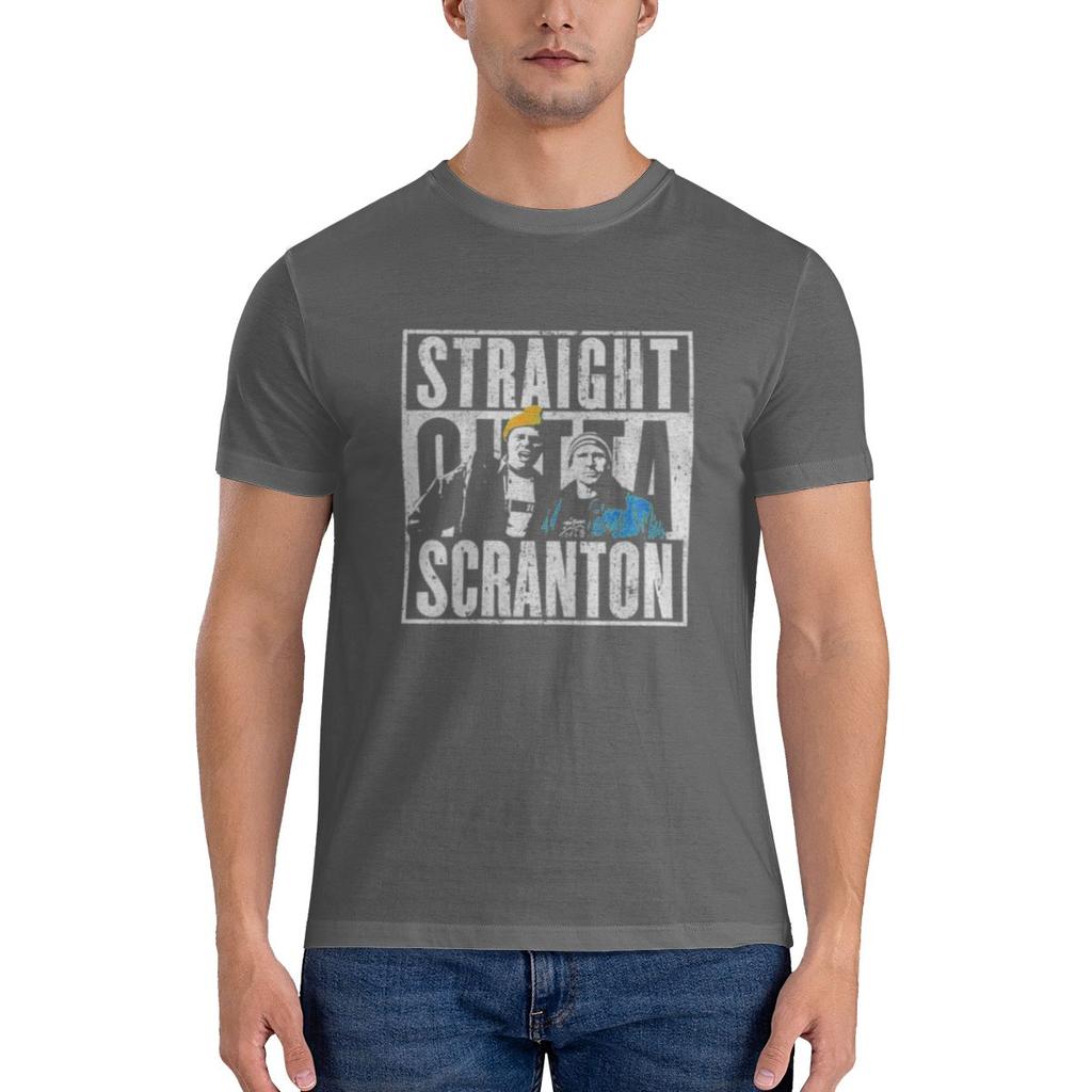 Straight Outta Scranton Lazy Scranton Wrinkleresistant Tshirt Niche Street Dark Color Schemes Shirt