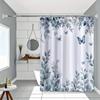 1 Elegant Floral Butterfly Shower Curtain - Polyester, Machine Washable, Artistic Bathroom Decor with Hooks, Polyester Fabric