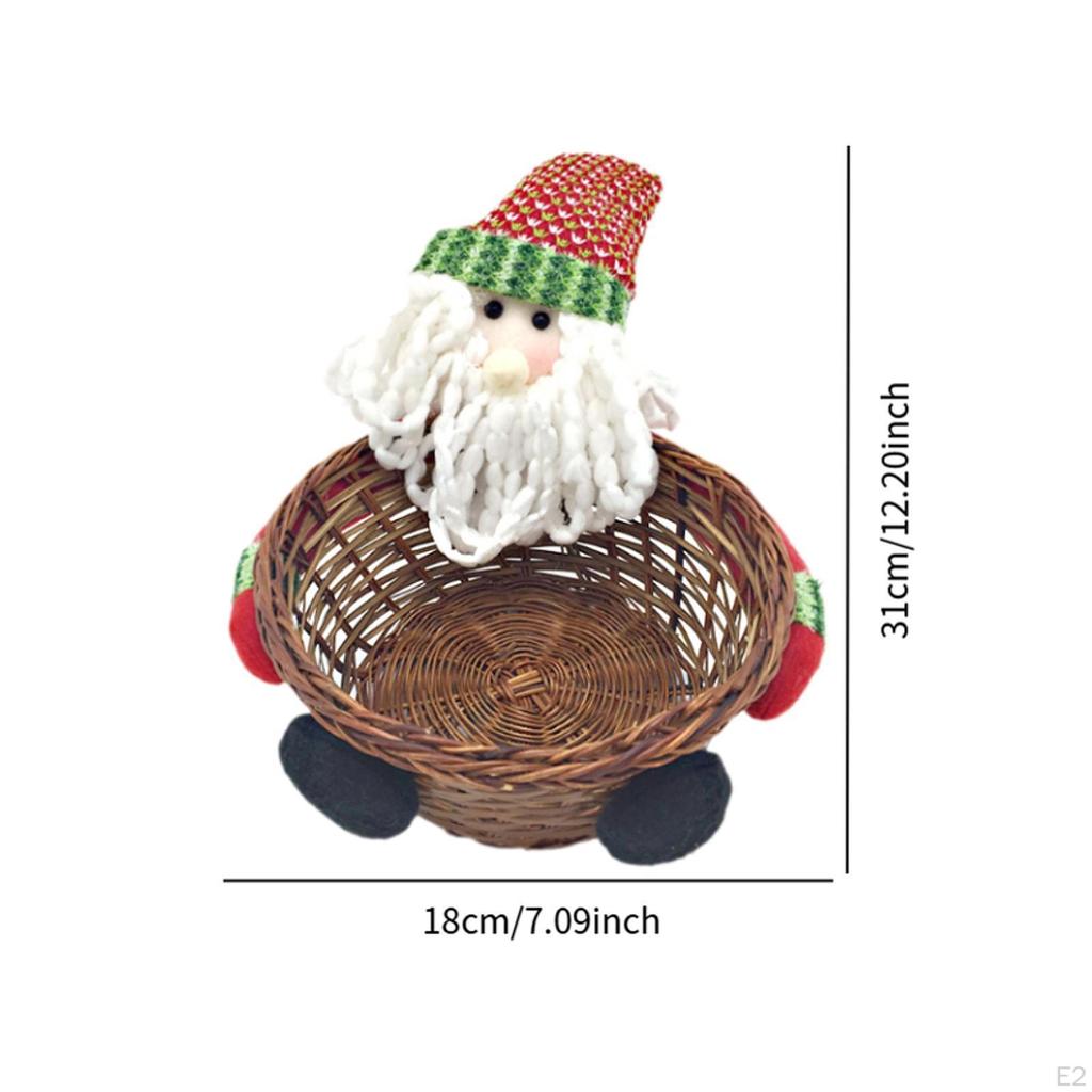 Christmas Candy Storage Basket Xmas Snack Container Table Decor Cute Gifts Santa Claus