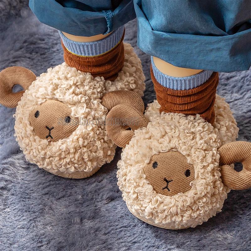 Children Winter Soft Plush Fluffy Slippers Home Kids Girls Boys Flat Warm Room Cute House Fur Slippers Toddler Indoor Shoes