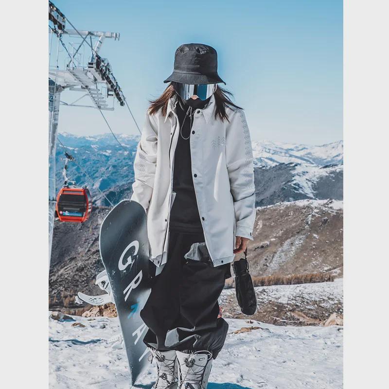 „Pantaloni de snowboard Harbin Little Potato Khaki Ultra-Largi Impermeabili Rezistenți la Vânt pentru Primăvară și Toamnă”