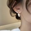 Lady Elegant Light Luxury White Oil Dropping Love Stud Earrings for Women Fashion Jewelry Gifts