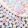 Home Party Supplies Keychain Fashion DIY Materials Bracelet Jewelry Making Necklace 80Pcs Spacer Acrylic Flat Round Loose Beads Phone Chain 6.5mm