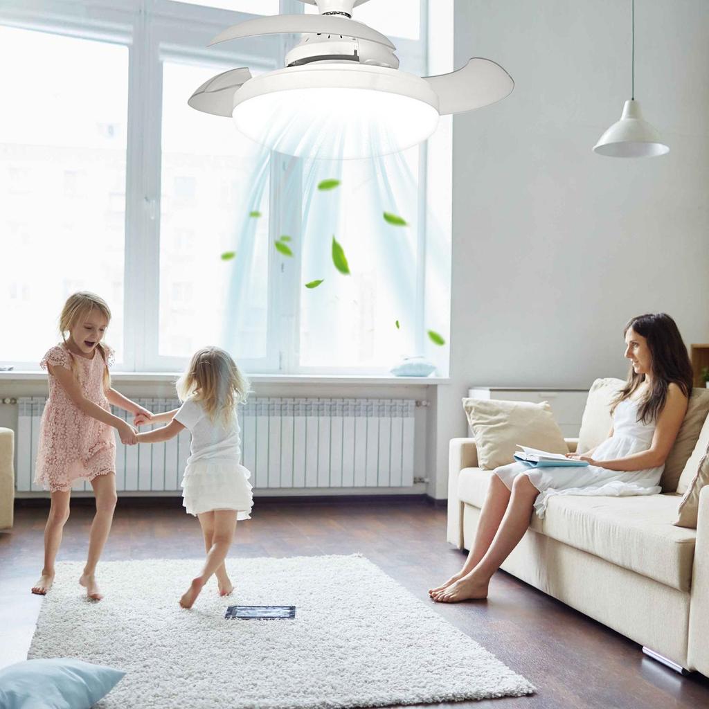 Ceiling Fans with Lights and Remote Remote Control Retractable Ceiling Fan Multi-Functional Noiseless Blower Space-Saving Device