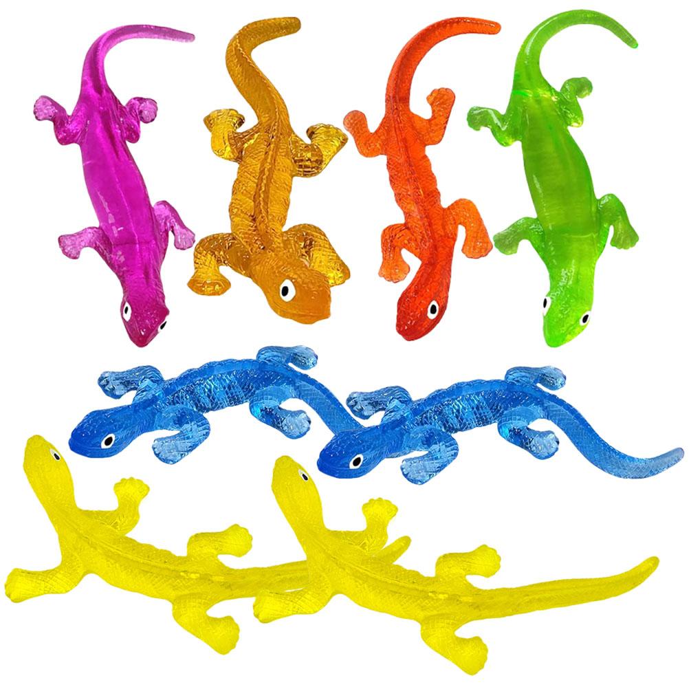 4pcs Toy Stretchy Sticky Props Stretchable Lizard Props Squishy Party Favors Random