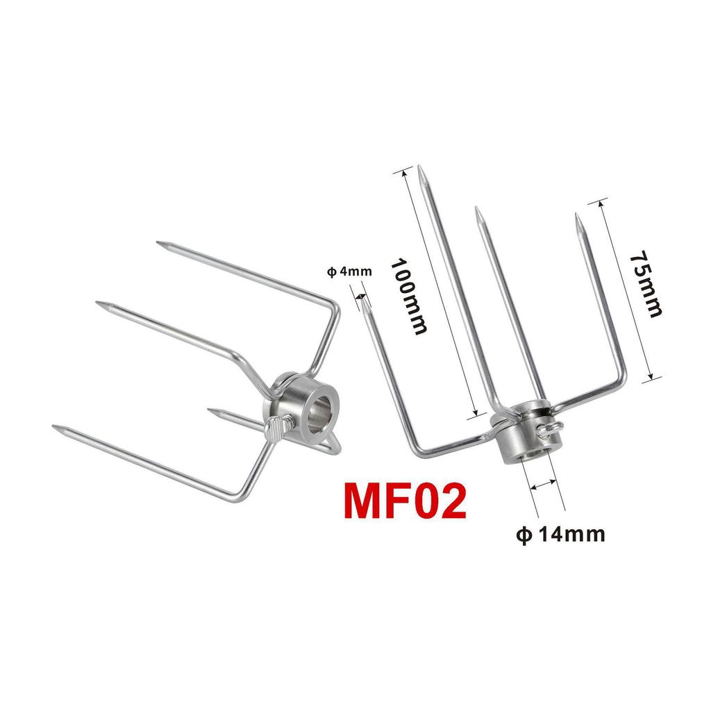 Stainless Steel Four-Prong BBQ Fork for Chicken, Char Siu, Lamb, and Beef