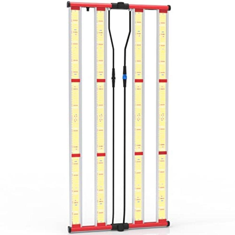 

420W Full Spectrum LED Grow Light with UV IR 1360 LEDs Dimmable Daisy Chain High PPFD Bar Style 4x5 ft Coverage Foldable for In червоний