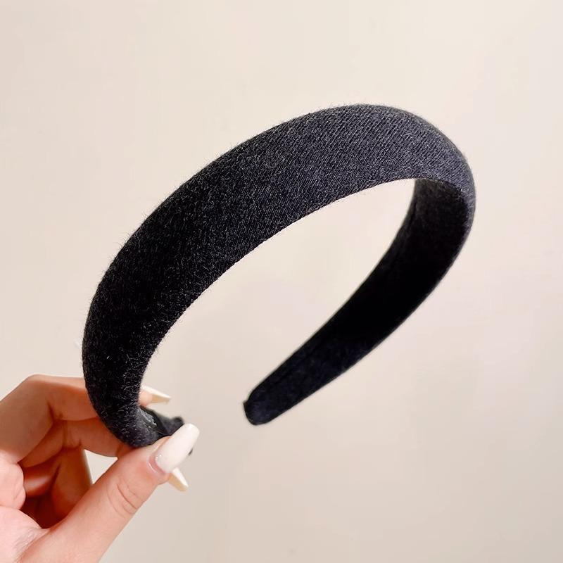 Rose Red Wide-brimmed Sponge Hair Band Women Fairy Temperament Headband Tweed Head Hoop Hairband Princess Girls Hair Accessories