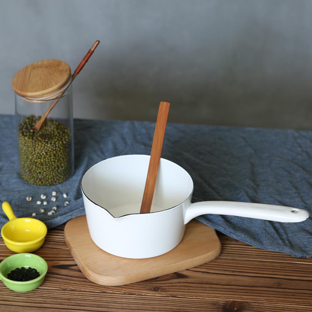 Enamel Chocolate Milk - Coating SaucePan Melting Pot Kitchen Cookware, On Electric Stove/Halogen Stove/Induction Cooktop