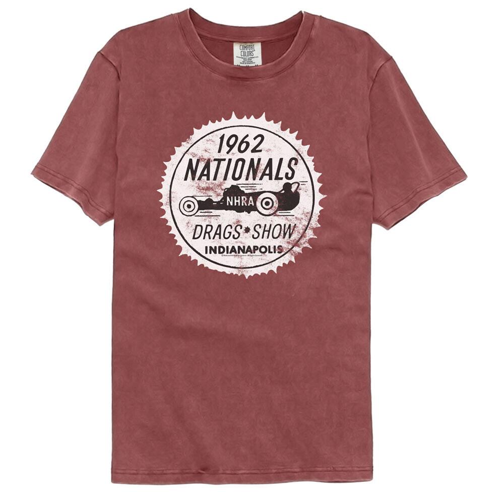National Hotrod Association NHRA 1962 Nationals Indianapolis Drags Men T Shirt L