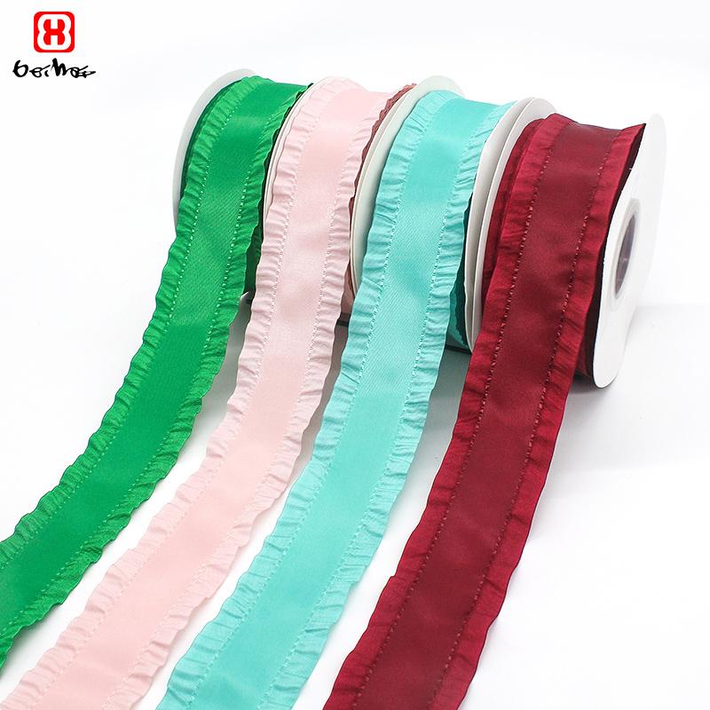 Hot Selling 40 Mm Skirt Shaped Ribbons Gift Wrapping Wedding Christmas Solid Colors DIY 25 Yards Per Roll