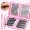 False Eyelash Extension Set Single Cluster 590 Clusters 30 + 40 + 50 + 60 + 80 + 100D Eyelashes