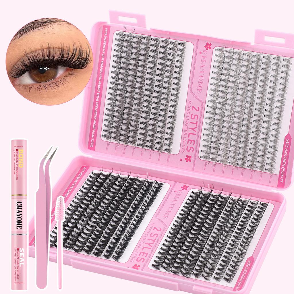 False Eyelash Extension Set Single Cluster 590 Clusters 30 + 40 + 50 + 60 + 80 + 100D Eyelashes