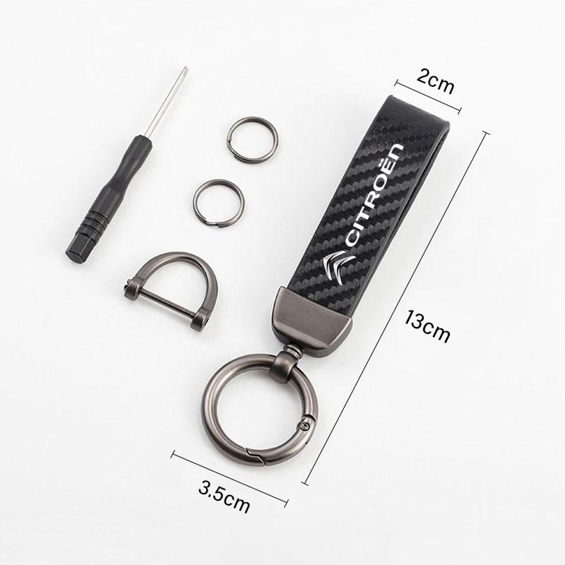 Car Logo Keychain Zinc Alloy Key Ring Accessories For Citroen C5X e-C4 X e-C3 C4 C3 C5 C-Elysee C-Crosser Berlingo C1 C6 C2
