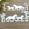 Horse and Tree Metal Cutting Dies Stencils for DIY Scrapbooking/photo Album Decor Embossing Paper Cards Making Craft