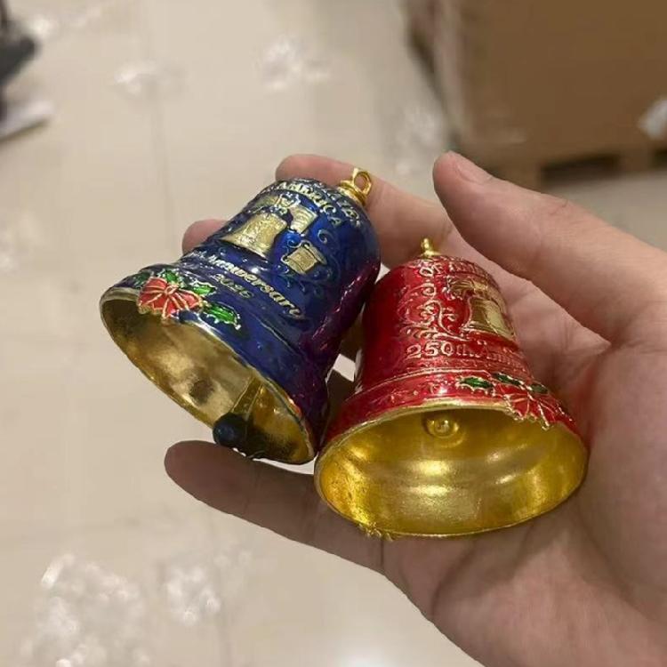 Elegante Campanella di Natale in Metallo Lucidato Inciso Per Decorazioni Festive Regalo di Anniversario Accessorio da Collezione