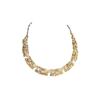 Vintage Plain Gold Diamond-Inlaid Stud Earrings & Necklace Set in 925 Silver for Women