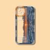 INS Purple Blue Sunset Snow Mountain Phone Case For iPhone 14 15 13 12 11Pro Max XR X XS Natural Scenery Shockproof Bumper Cover