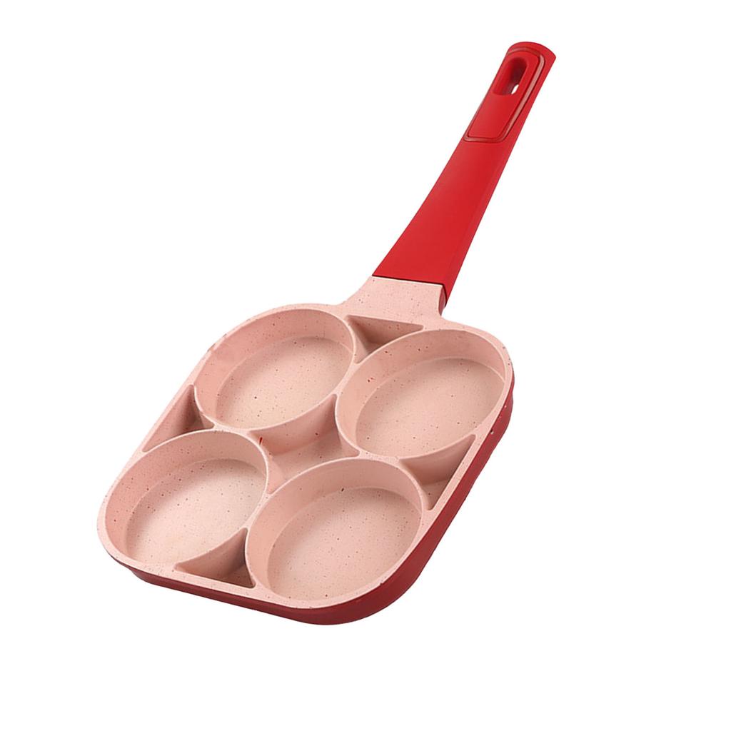 4 Hole Egg Frying Cooker Pan Non Stick Flat Bottom 4 Cup Pancake Omelet Frying Pan for Kitchen