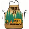1pc Camping Life Forest Campfire Van Print Apron, Durable and Easy To Clean, Adjustable Waistband, Polyester Material, Suitable for Kitchen Cooking, G