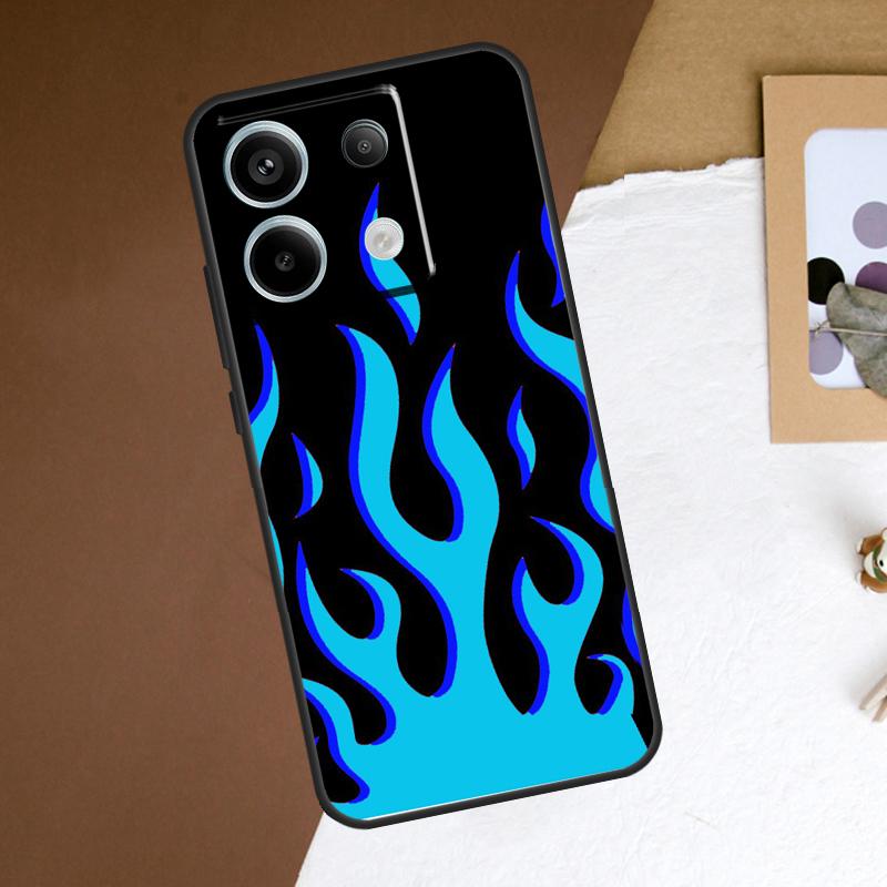 Flame Aesthetic Light Blue Fire Pink Case For Xiaomi Redmi Note 13 12 11 14 15 Pro Plus Redmi 15 13 10 10C 12C 13C 14C 15C Cover