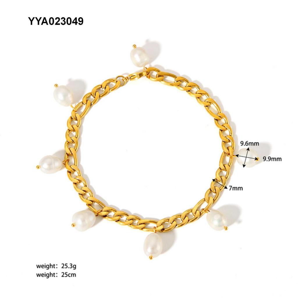 Gold-Plated Stainless Steel Fashion Anklet - Non-Fading Titanium Foot Jewelry
