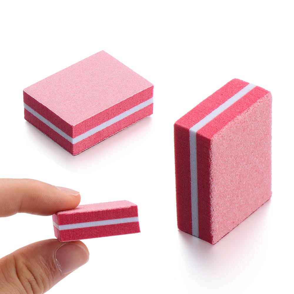 10PCS Mini Nail Files Polishing Blocks Colorful Double-sided Sponge Nail Polish Sanding Buffer Strips Nail Care Manicure Tools