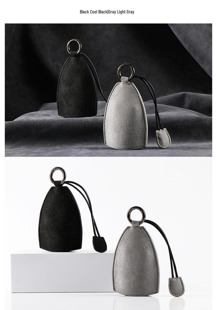 Universal Alcantara Car Key Bag for Men & Women, Compatible with Bentley, Hongqi, Lincoln – Fashionable Pull-Out Keychain.