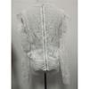 Solid Color Bottoming Sexy Hollow Lace Long-sleeved Women's Lace Shirt Jacket Top