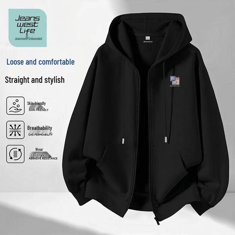 Jeanswest Men s Hooded Zip-Up Knit Cardigan 3XL