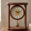 Wooden Pendulum Clock Solid Wood Retro Arabic Numerals
