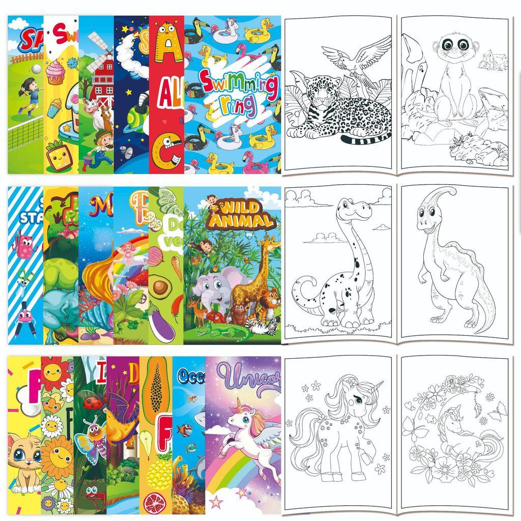Children Coloring Book Set With Cartoon Animal And Mermaid Illustrations For Kids Gift Giving
