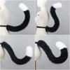 Animal Cosplay Costume Fauxs Furs Wolf Cats Foxes Tail and Cats Ears Headbands Halloween Party Costume Accessories