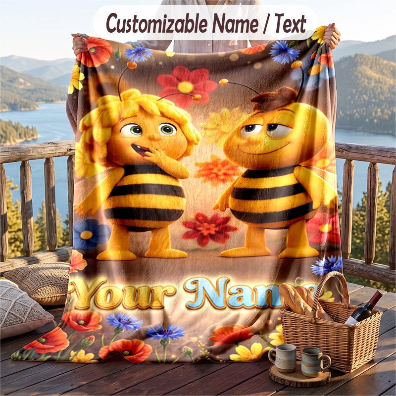 Bing Bunny Flanelldecke, Personalisierter Wunschtext, Weiche Warme Plüschdecke Als Geschenk