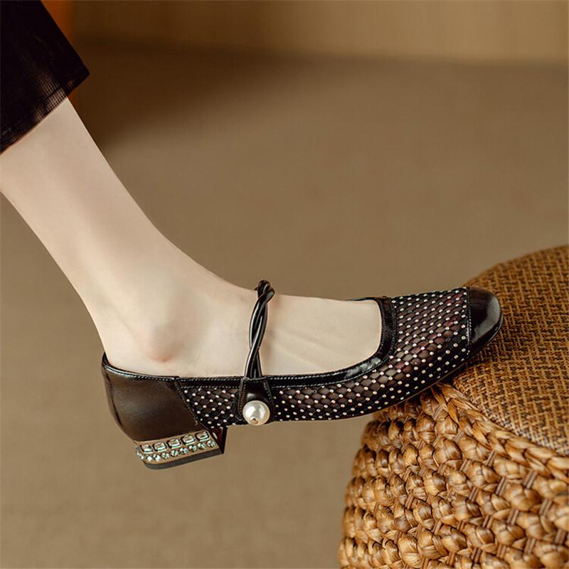 Fashion New Summer Hollow Out Women Pumps Sandals for Women Round Toe Gladiator Shoes Fashionable Mesh Breathable Low Heel Zapatos Mujer