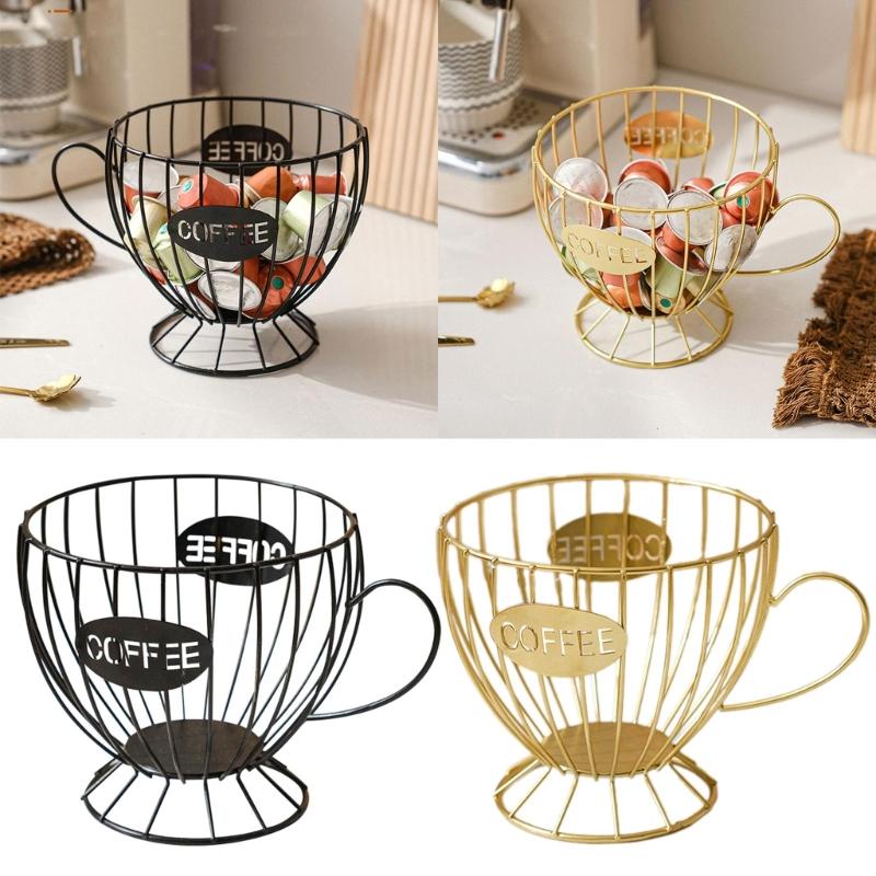 Stylish Modern Coffee Organizer Rack Parctical Coffee Holder Storage Rack Organizer Stand Durable Display Shelf Basket