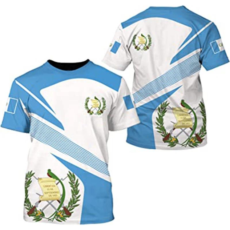 3d Print Guatemala National Flag T-shirt for Men Short Sleeve Oversized Tees Top Streetwear Men O Neck Hip Hop Tshirt Homme