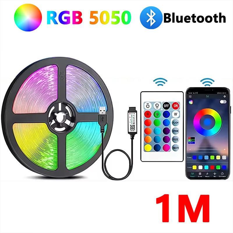 

Светодиодные ленты с Bluetooth управлением RGB светодиодные ленты для ТВ USB 5V светодиодная лента для подсветки ТВ, украшения комнаты для вечеринки, свадьбы